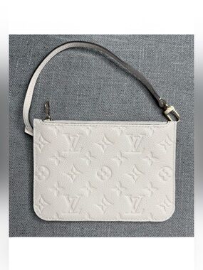 Louis Vuitton Loop monogram empreinte Cream wristlet pouch